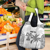 Custom Fiji Rugby Grocery Bag History Champions World Cup 7s - White