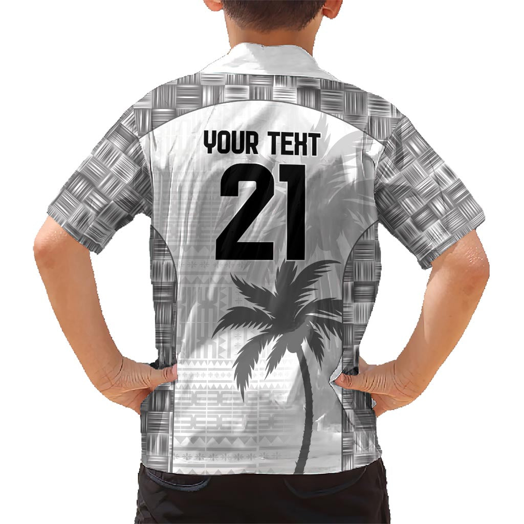 Custom Fiji Rugby Kid Hawaiian Shirt History Champions World Cup 7s - White