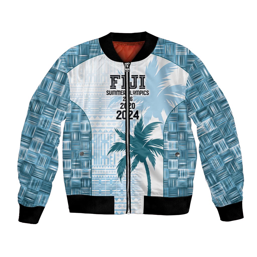 Custom Fiji Rugby Bomber Jacket History Champions World Cup 7s - Bllue LT9 Unisex Blue - Polynesian Pride