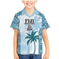 Custom Fiji Rugby Family Matching Mermaid Dress and Hawaiian Shirt History Champions World Cup 7s - Bllue LT9 Son's Shirt Blue - Polynesian Pride