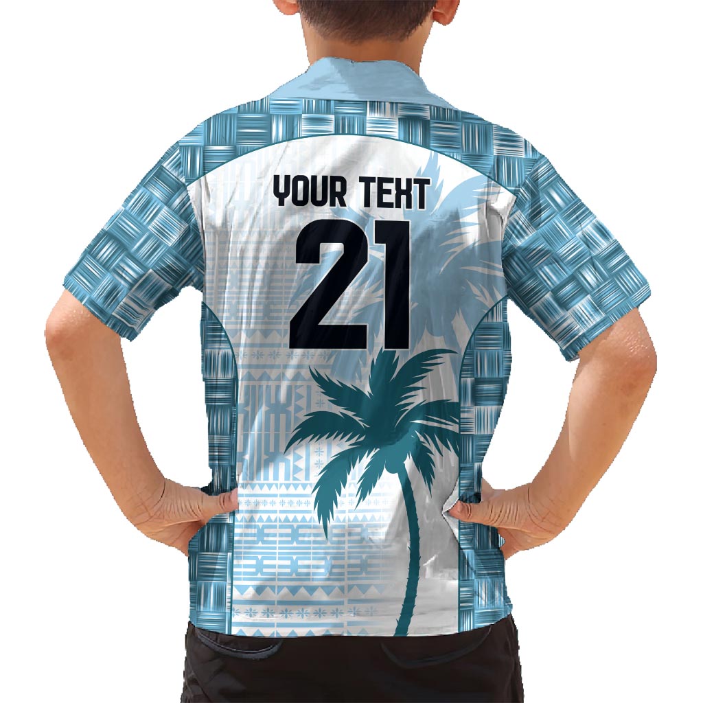 Custom Fiji Rugby Family Matching Off Shoulder Maxi Dress and Hawaiian Shirt History Champions World Cup 7s - Bllue LT9 - Polynesian Pride