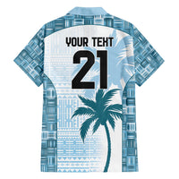 Custom Fiji Rugby Family Matching Off Shoulder Short Dress and Hawaiian Shirt History Champions World Cup 7s - Bllue LT9 - Polynesian Pride
