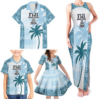 Custom Fiji Rugby Family Matching Tank Maxi Dress and Hawaiian Shirt History Champions World Cup 7s - Bllue LT9 - Polynesian Pride
