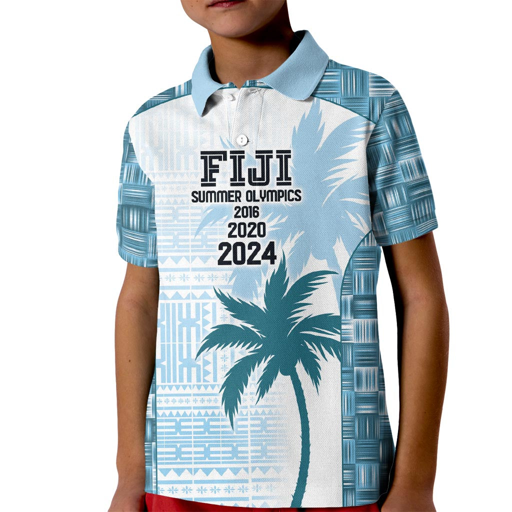 Custom Fiji Rugby Kid Polo Shirt History Champions World Cup 7s - Bllue LT9 Kid Blue - Polynesian Pride