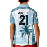 Custom Fiji Rugby Kid Polo Shirt History Champions World Cup 7s - Bllue LT9 - Polynesian Pride
