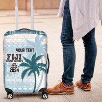 Custom Fiji Rugby Luggage Cover History Champions World Cup 7s - Bllue LT9 Blue - Polynesian Pride