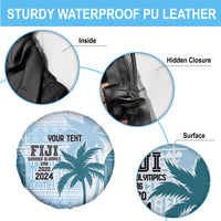 Custom Fiji Rugby Spare Tire Cover History Champions World Cup 7s - Bllue