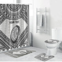 Custom Rugby Fiji National Heritage Bathroom Set White Traditional Masi Inspired