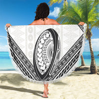 Custom Rugby Fiji National Heritage Beach Blanket White Traditional Masi Inspired