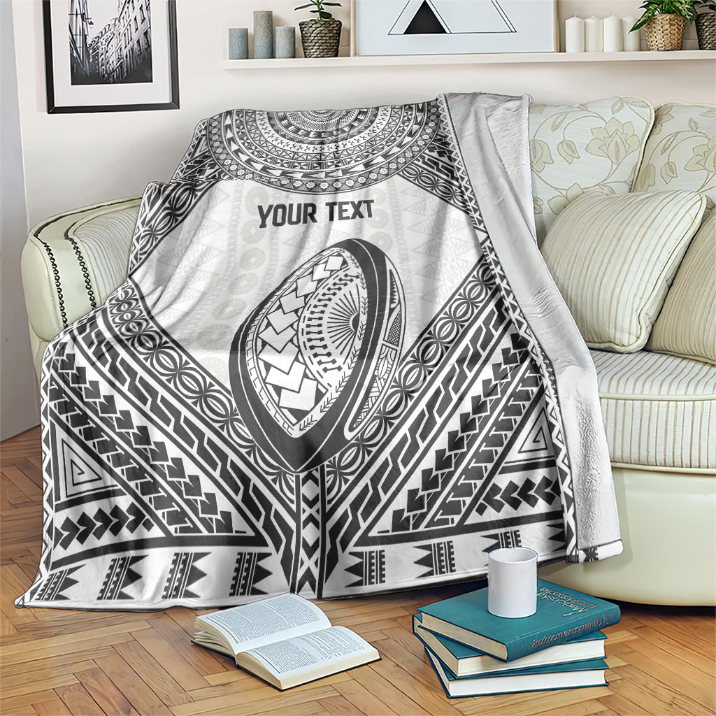Custom Rugby Fiji National Heritage Blanket White Traditional Masi Inspired LT9 White - Polynesian Pride