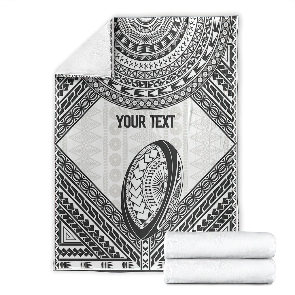 Custom Rugby Fiji National Heritage Blanket White Traditional Masi Inspired