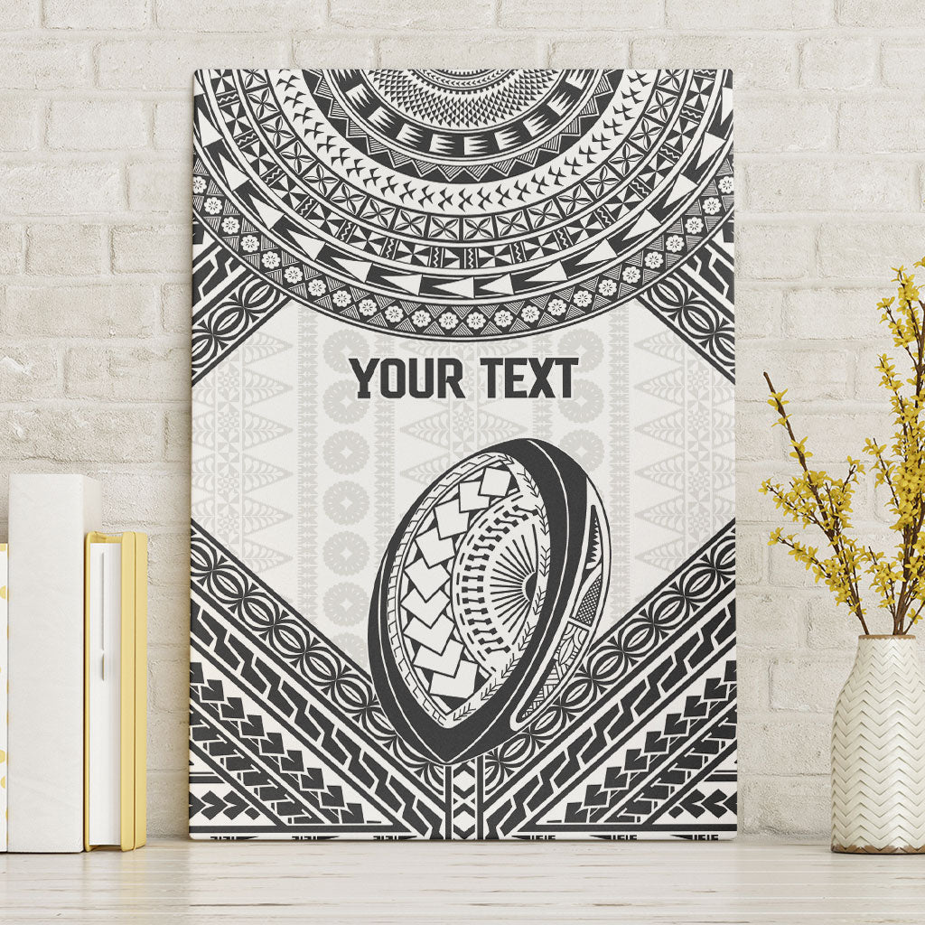 Custom Rugby Fiji National Heritage Canvas Wall Art White Traditional Masi Inspired