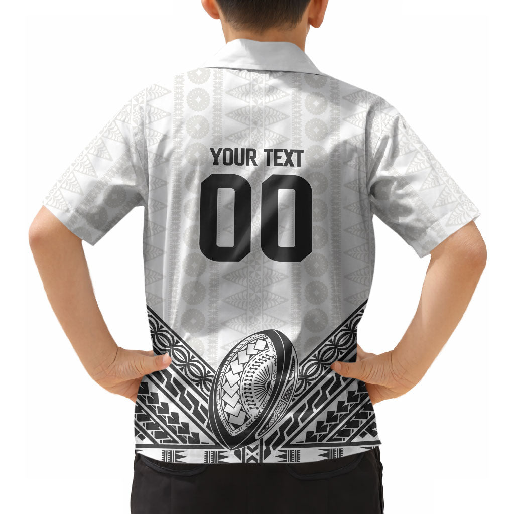 Custom Rugby Fiji National Heritage Hawaiian Shirt White Traditional Masi Inspired