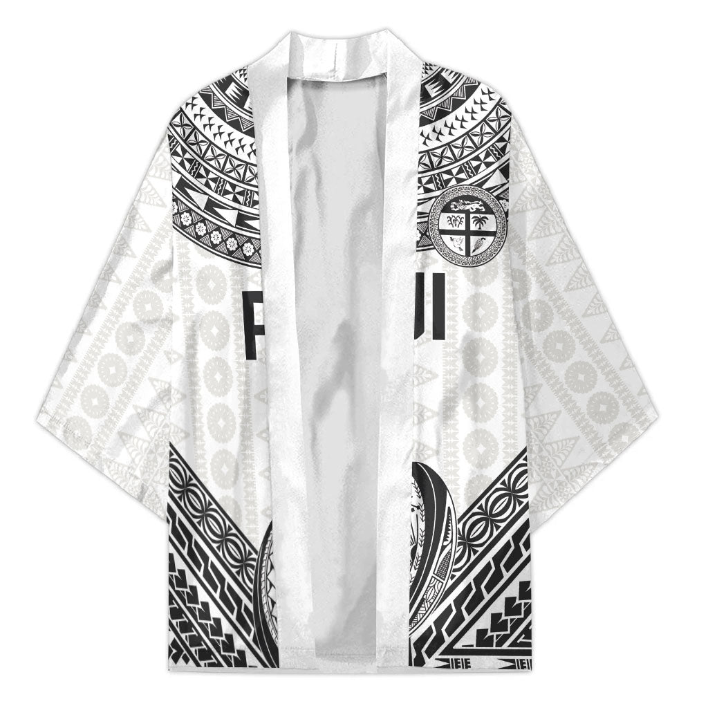 Custom Rugby Fiji National Heritage Kimono White Traditional Masi Inspired
