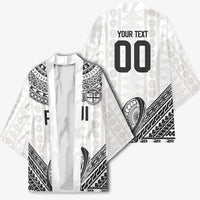 Custom Rugby Fiji National Heritage Kimono White Traditional Masi Inspired