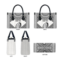 Custom Rugby Fiji National Heritage Leather Bag White Traditional Masi Inspired