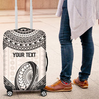 Custom Rugby Fiji National Heritage Luggage Cover White Traditional Masi Inspired