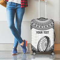 Custom Rugby Fiji National Heritage Luggage Cover White Traditional Masi Inspired