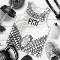 Custom Rugby Fiji National Heritage Men Tank Top White Traditional Masi Inspired