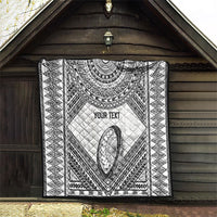 Custom Rugby Fiji National Heritage Quilt White Traditional Masi Inspired
