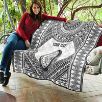Custom Rugby Fiji National Heritage Quilt White Traditional Masi Inspired
