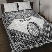 Custom Rugby Fiji National Heritage Quilt Bed Set White Traditional Masi Inspired