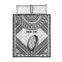 Custom Rugby Fiji National Heritage Quilt Bed Set White Traditional Masi Inspired