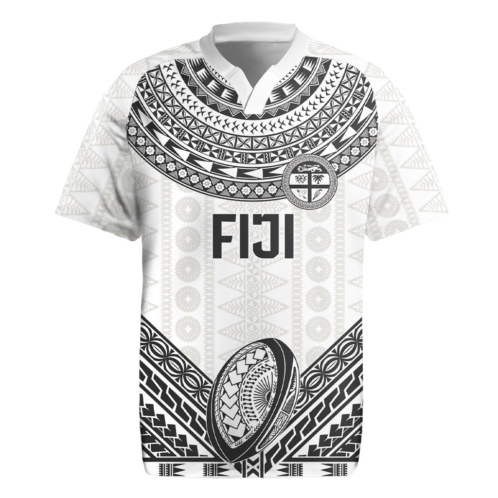 Custom Rugby Fiji National Heritage Rugby Jersey White Traditional Masi Inspired LT9 White - Polynesian Pride