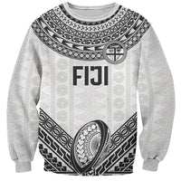 Custom Rugby Fiji National Heritage Sweatshirt White Traditional Masi Inspired