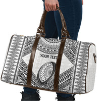 Custom Rugby Fiji National Heritage Travel Bag White Traditional Masi Inspired