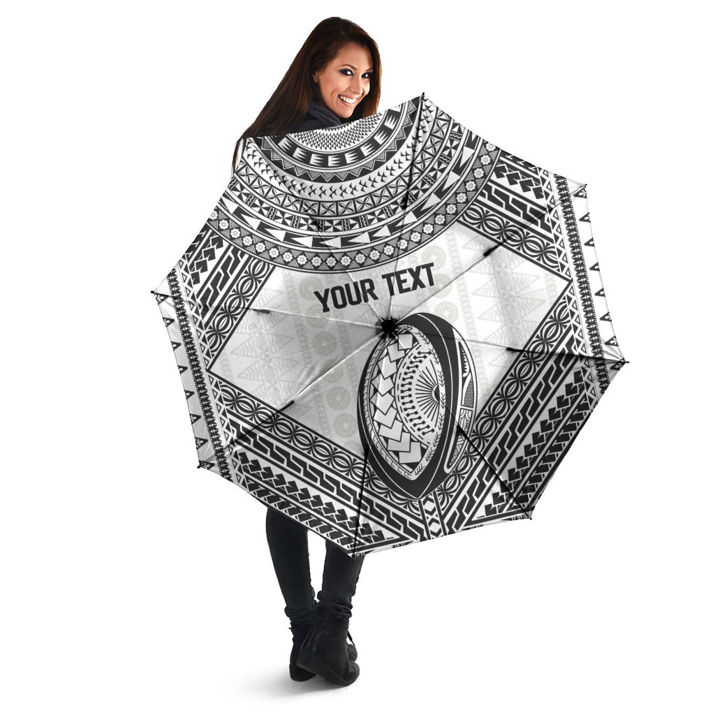 Custom Rugby Fiji National Heritage Umbrella White Traditional Masi Inspired