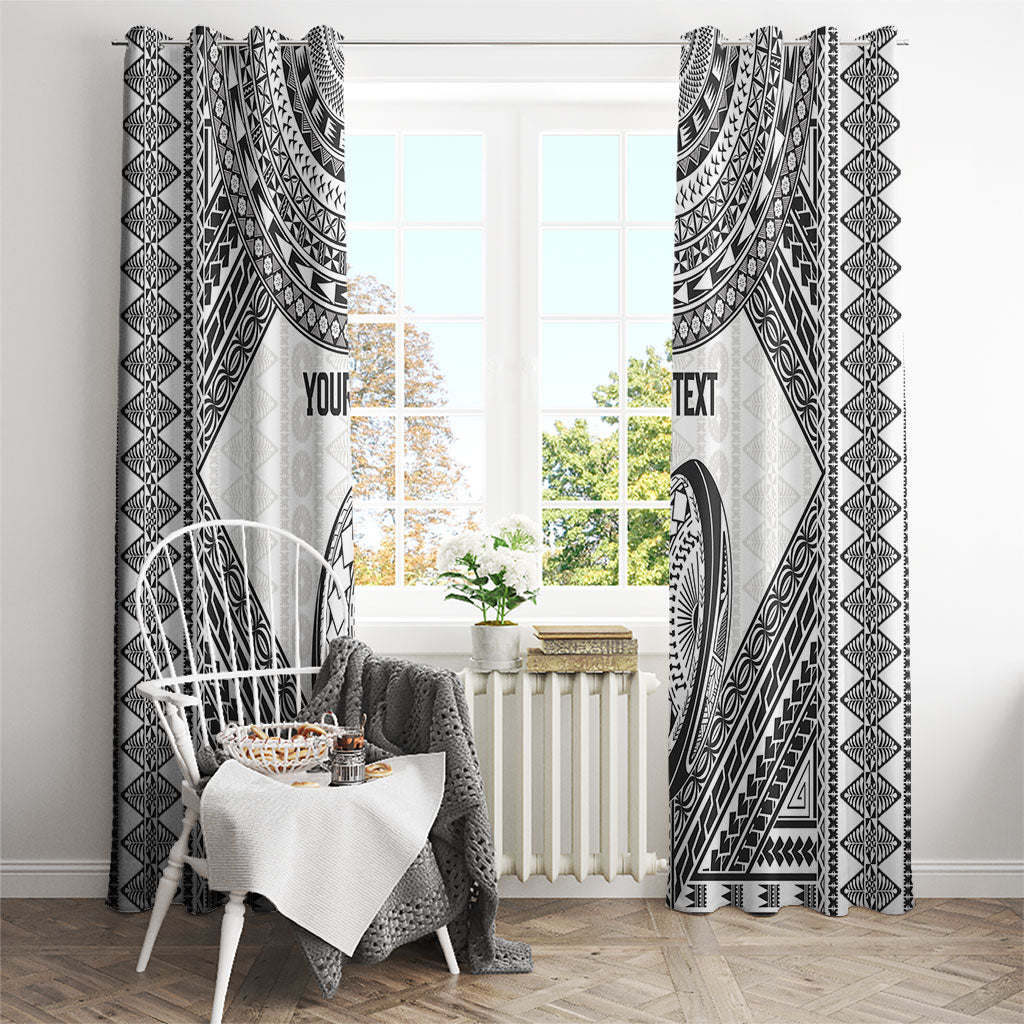 Custom Rugby Fiji National Heritage Window Curtain White Traditional Masi Inspired