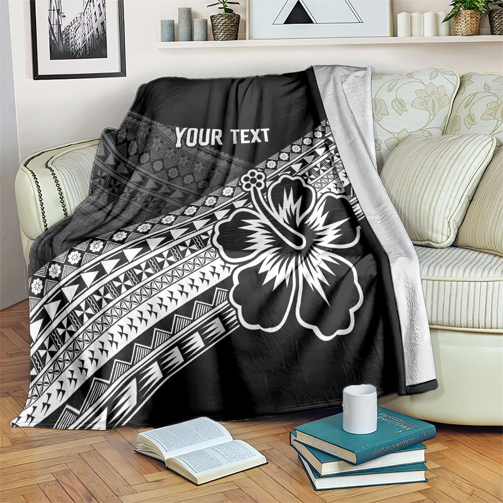 Custom Rugby Fiji Blanket Black Traditional Masi Inspired LT9 Black - Polynesian Pride