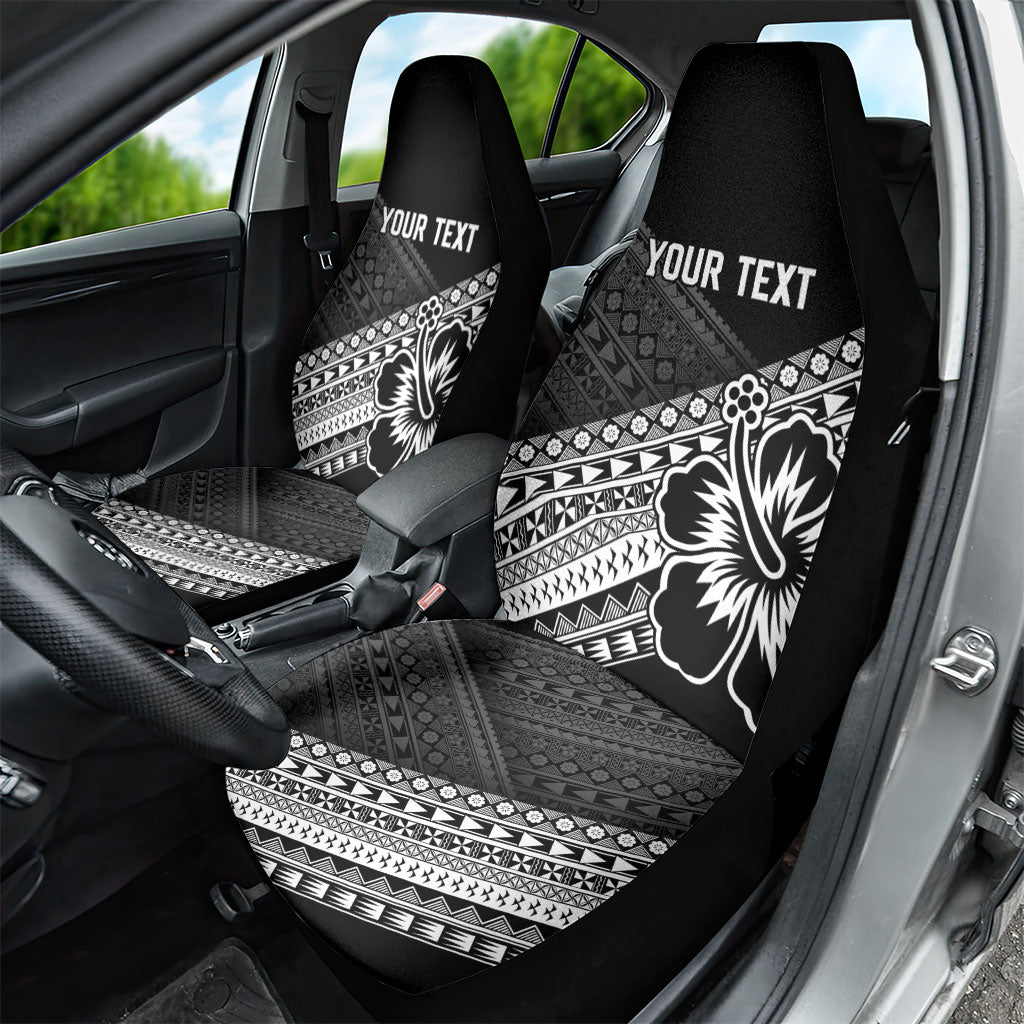 Custom Rugby Fiji Car Seat Cover Black Traditional Masi Inspired