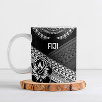 Custom Rugby Fiji Ceramic Mug Black Traditional Masi Inspired