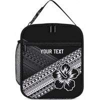 Custom Rugby Fiji Lunch Bag Black Traditional Masi Inspired LT9 10.2 × 8.3 × 4.3 inch Black - Polynesian Pride