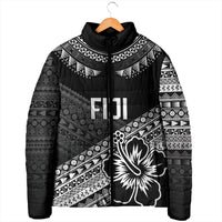 Custom Rugby Fiji Padded Jacket Black Traditional Masi Inspired