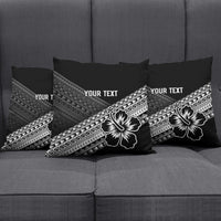 Custom Rugby Fiji Pillow Cover Black Traditional Masi Inspired