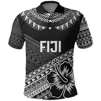 Custom Rugby Fiji Polo Shirt Black Traditional Masi Inspired