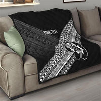 Custom Rugby Fiji Quilt Black Traditional Masi Inspired