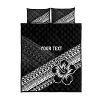 Custom Rugby Fiji Quilt Bed Set Black Traditional Masi Inspired