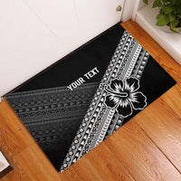 Custom Rugby Fiji Rubber Doormat Black Traditional Masi Inspired