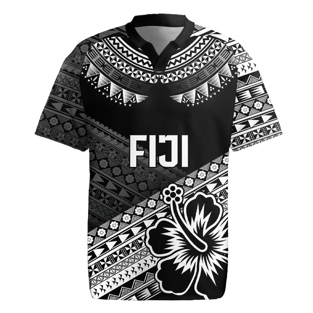 Custom Rugby Fiji Rugby Jersey Black Traditional Masi Inspired