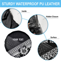 Custom Rugby Fiji Spare Tire Cover Black Traditional Masi Inspired