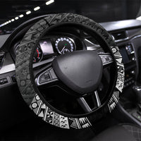 Rugby Fiji Steering Wheel Cover Black Traditional Masi Inspired