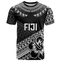 Custom Rugby Fiji T Shirt Black Traditional Masi Inspired