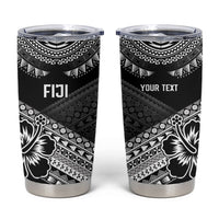 Custom Rugby Fiji Tumbler Cup Black Traditional Masi Inspired