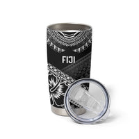 Custom Rugby Fiji Tumbler Cup Black Traditional Masi Inspired