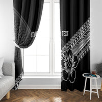 Custom Rugby Fiji Window Curtain Black Traditional Masi Inspired