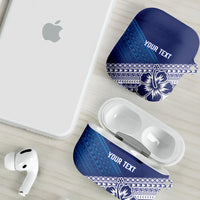 Custom Rugby Fiji AirPods Case Blue Traditional Masi Inspired